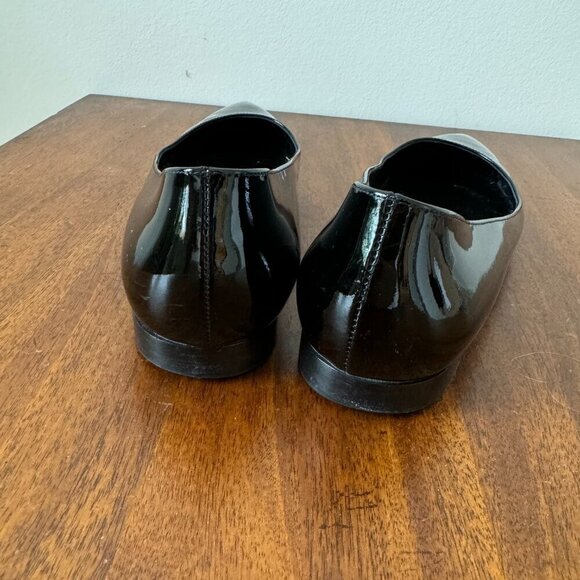 Saint Laurent Paris Black Patent Leather Pointed Toe Ballet Flats - Picture 10 of 13